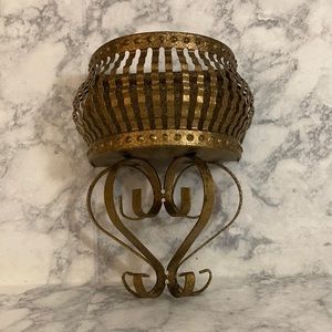 Vintage Gold Metal Plant Holder